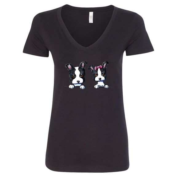 Inktastic Boston Terriers (dark Apparel) Women's V-Neck T-Shirt