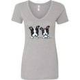 thumbnail image 1 of Inktastic Boston Terriers (dark Apparel) Women's V-Neck T-Shirt, 1 of 5