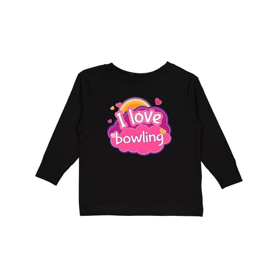 Inktastic Bowler I Love Bowling Girls Long Sleeve Toddler T-Shirt