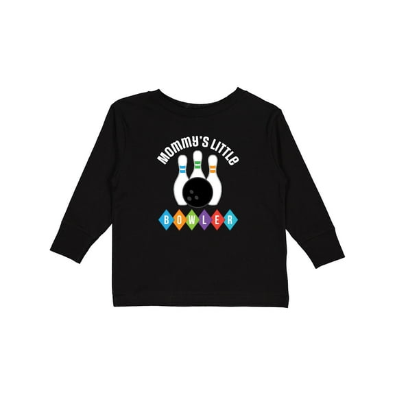 Inktastic Bowling Mommys Little Bowler Boys or Girls Long Sleeve Toddler T-Shirt