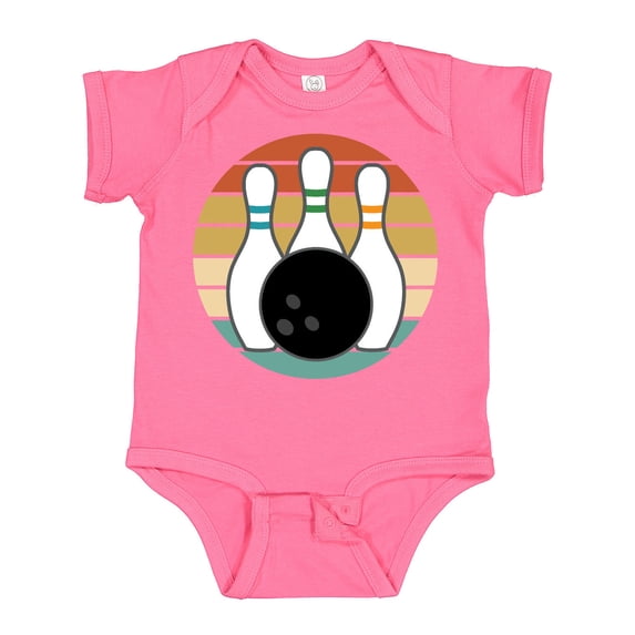 Inktastic Bowling Pins Ball Bowler Retro Sunset Boys or Girls Baby Bodysuit