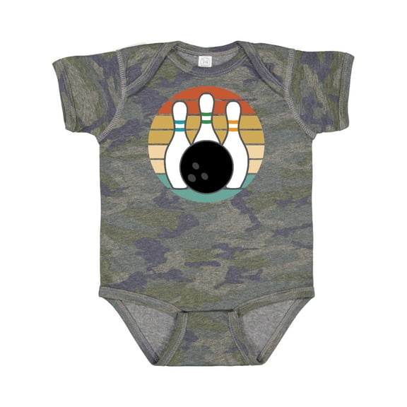 Inktastic Bowling Pins Ball Bowler Retro Sunset Boys or Girls Baby Bodysuit