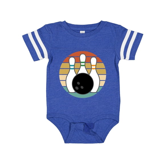 Inktastic Bowling Pins Ball Bowler Retro Sunset Boys or Girls Baby Bodysuit