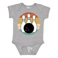 thumbnail image 1 of Inktastic Bowling Pins Ball Bowler Retro Sunset Boys or Girls Baby Bodysuit, 1 of 5