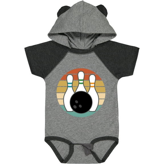 Inktastic Bowling Pins Ball Bowler Retro Sunset Boys or Girls Baby Bodysuit