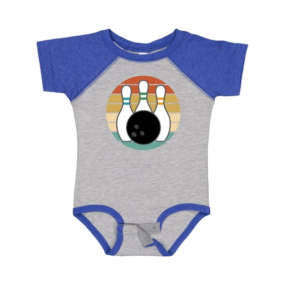 Inktastic Bowling Pins Ball Bowler Retro Sunset Boys or Girls Baby Bodysuit