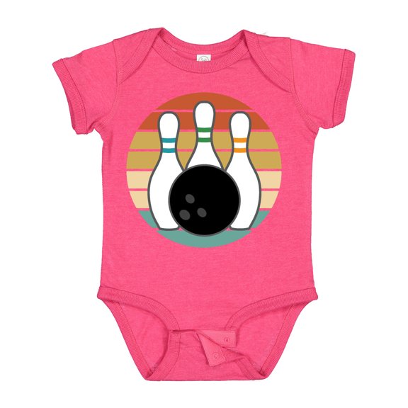 Inktastic Bowling Pins Ball Bowler Retro Sunset Boys or Girls Baby Bodysuit