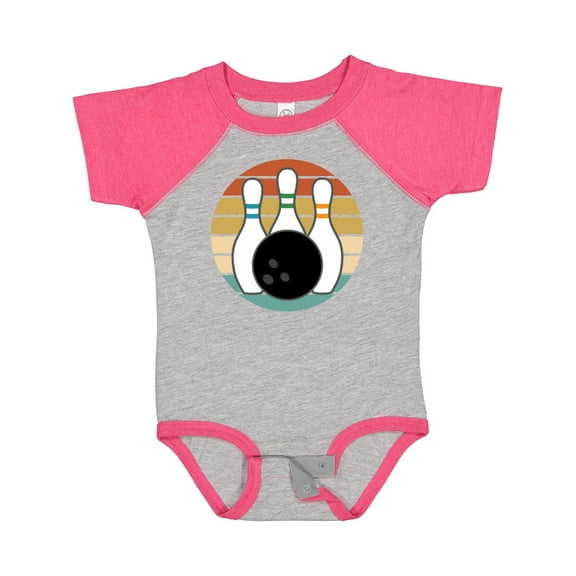 Inktastic Bowling Pins Ball Bowler Retro Sunset Boys or Girls Baby Bodysuit