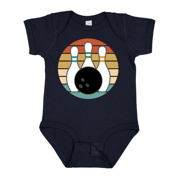 Inktastic Bowling Pins Ball Bowler Retro Sunset Boys or Girls Baby Bodysuit