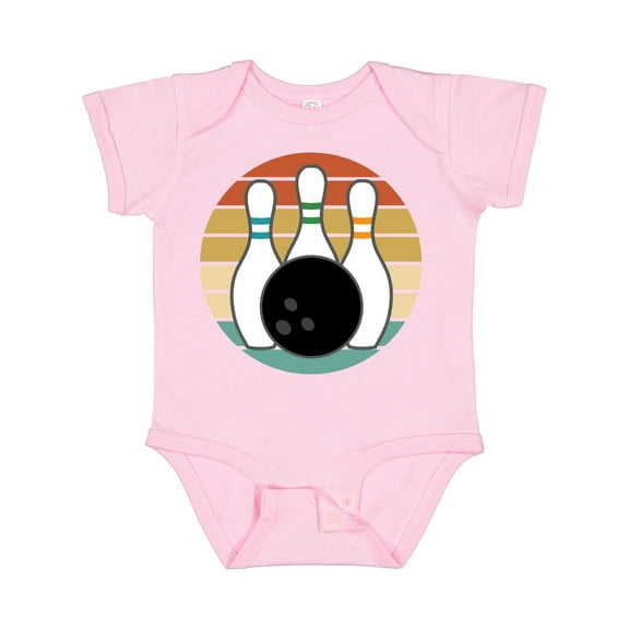 Inktastic Bowling Pins Ball Bowler Retro Sunset Boys or Girls Baby Bodysuit