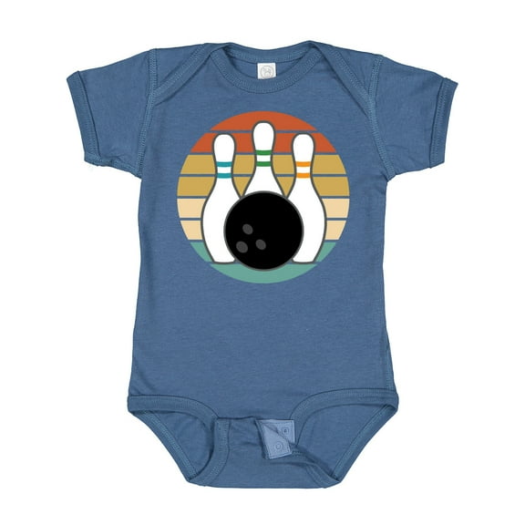 Inktastic Bowling Pins Ball Bowler Retro Sunset Boys or Girls Baby Bodysuit