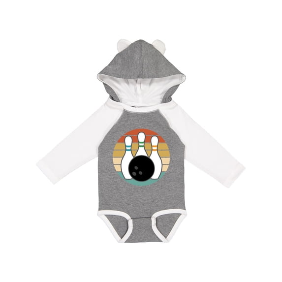Inktastic Bowling Pins Ball Bowler Retro Sunset Boys or Girls Long Sleeve Baby Bodysuit