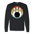 thumbnail image 1 of Inktastic Bowling Pins Ball Bowler Retro Sunset Long Sleeve T-Shirt, 1 of 5