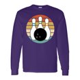 thumbnail image 1 of Inktastic Bowling Pins Ball Bowler Retro Sunset Long Sleeve T-Shirt, 1 of 5