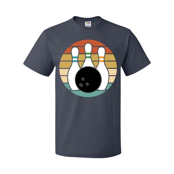 Inktastic Bowling Pins Ball Bowler Retro Sunset T-Shirt