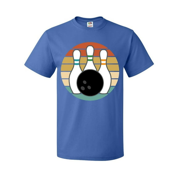 Inktastic Bowling Pins Ball Bowler Retro Sunset T-Shirt