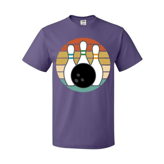 Inktastic Bowling Pins Ball Bowler Retro Sunset T-Shirt