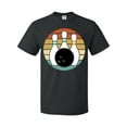 thumbnail image 1 of Inktastic Bowling Pins Ball Bowler Retro Sunset T-Shirt, 1 of 5