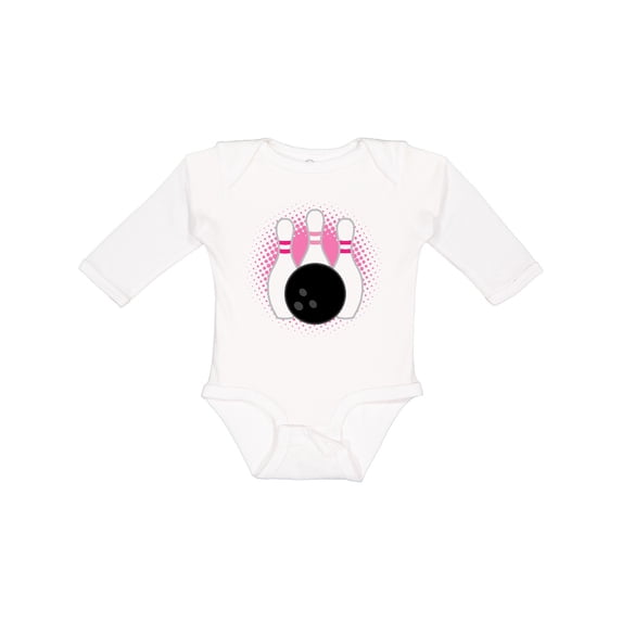 Inktastic Bowling Pins Cute Bowler Girls Long Sleeve Baby Bodysuit