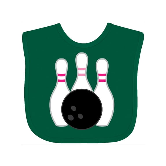Inktastic Bowling Pins (pink) Girls Baby Bib