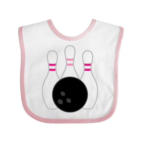 Inktastic Bowling Pins (pink) Girls Baby Bib