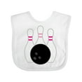 thumbnail image 1 of Inktastic Bowling Pins (pink) Girls Baby Bib, 1 of 4