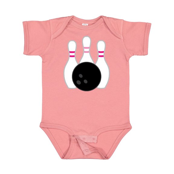 Inktastic Bowling Pins (pink) Girls Baby Bodysuit