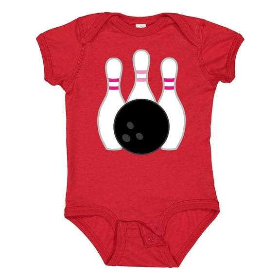 Inktastic Bowling Pins (pink) Girls Baby Bodysuit