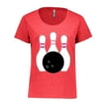 thumbnail image 1 of Inktastic Bowling Pins (pink) Women's Plus Size T-Shirt, 1 of 5