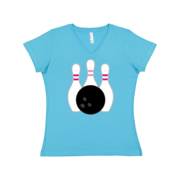 Inktastic Bowling Pins (pink) Women's V-Neck T-Shirt