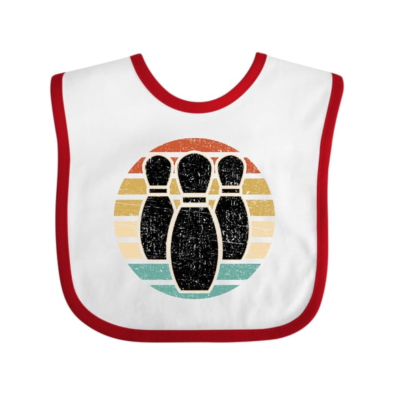 Inktastic Bowling Sunset for Bowler Silhouette Bowling Pins Boys or Girls Baby Bib