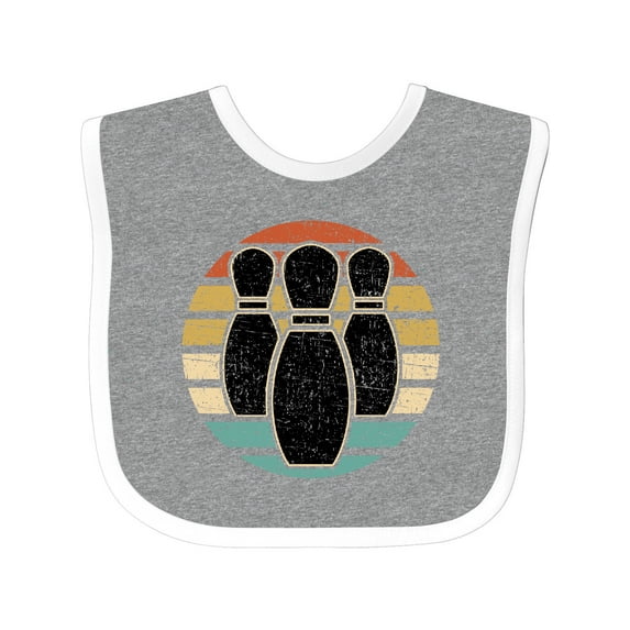 Inktastic Bowling Sunset for Bowler Silhouette Bowling Pins Boys or Girls Baby Bib
