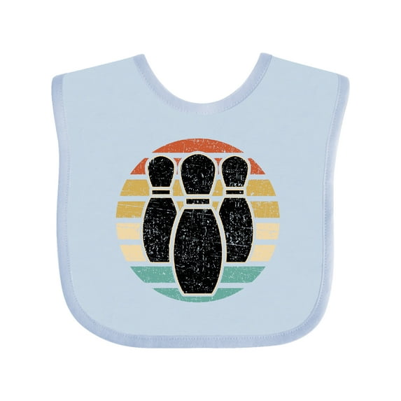 Inktastic Bowling Sunset for Bowler Silhouette Bowling Pins Boys or Girls Baby Bib