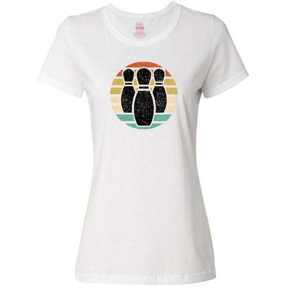Inktastic Bowling Sunset for Bowler Silhouette Bowling Pins Women's T-Shirt