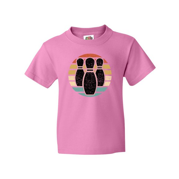 Inktastic Bowling Sunset for Bowler Silhouette Bowling Pins Youth T-Shirt
