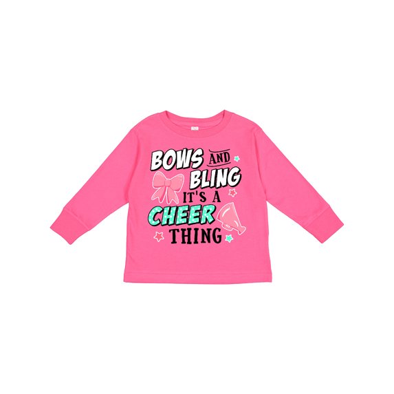 Inktastic Bows and Bling Its a Cheerleading Thing Girls Long Sleeve Toddler T-Shirt