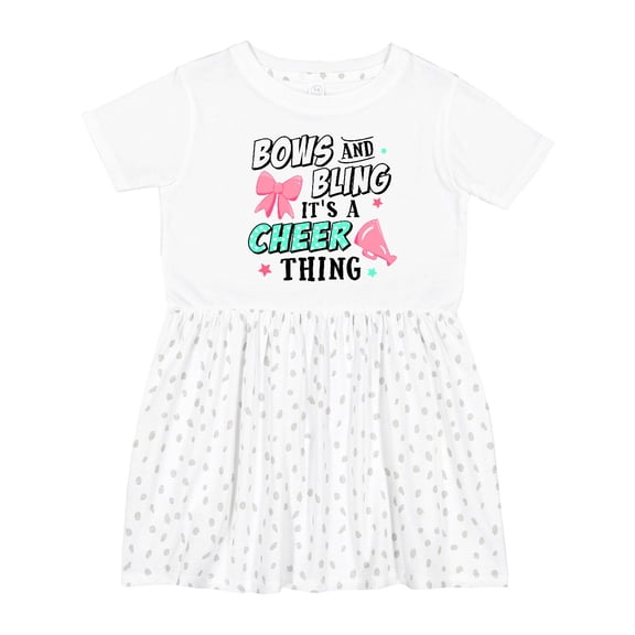 Inktastic Bows and Bling Its a Cheerleading Thing Girls Toddler Dress