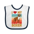 thumbnail image 1 of Inktastic Boxer Dog Retro Boys or Girls Baby Bib, 1 of 4