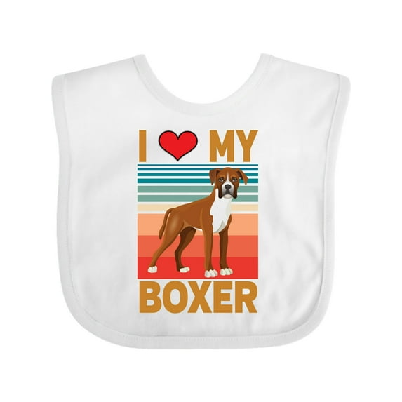 Inktastic Boxer Dog Retro Boys or Girls Baby Bib