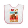 thumbnail image 1 of Inktastic Boxer Dog Retro Boys or Girls Baby Bib, 1 of 4