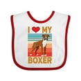 thumbnail image 1 of Inktastic Boxer Dog Retro Boys or Girls Baby Bib, 1 of 4