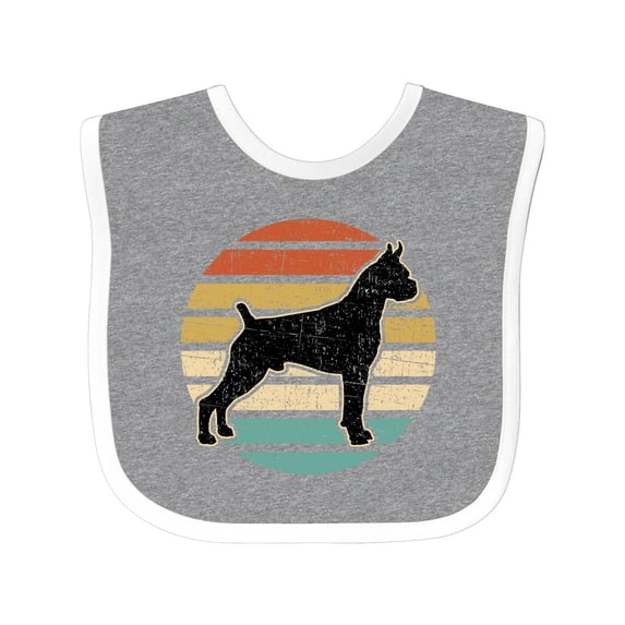 Inktastic Boxer Dog Vintage Silhouette Boys or Girls Baby Bib