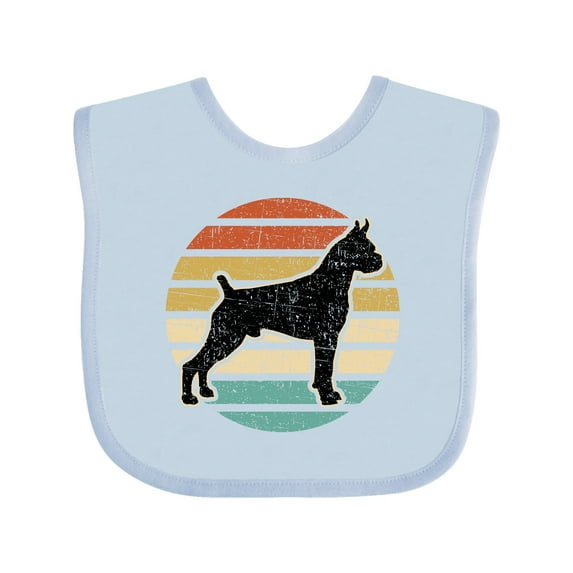 Inktastic Boxer Dog Vintage Silhouette Boys or Girls Baby Bib