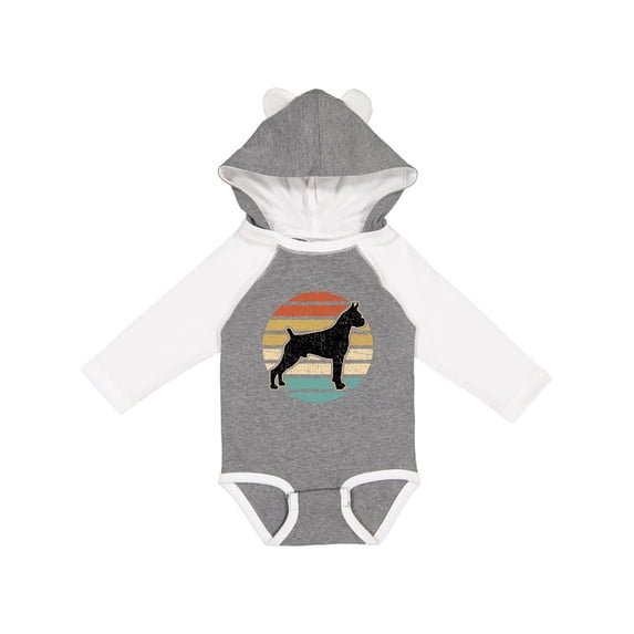 Inktastic Boxer Dog Vintage Silhouette Boys or Girls Long Sleeve Baby Bodysuit