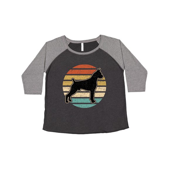 Inktastic Boxer Dog Vintage Silhouette Women's Plus Size T-Shirt