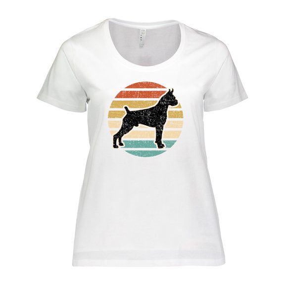 Inktastic Boxer Dog Vintage Silhouette Women's Plus Size T-Shirt