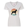 thumbnail image 1 of Inktastic Boxer Dog Vintage Silhouette Women's V-Neck T-Shirt, 1 of 5