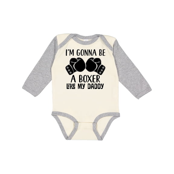 Inktastic Boxer Like Daddy Boxing Boys or Girls Long Sleeve Baby Bodysuit