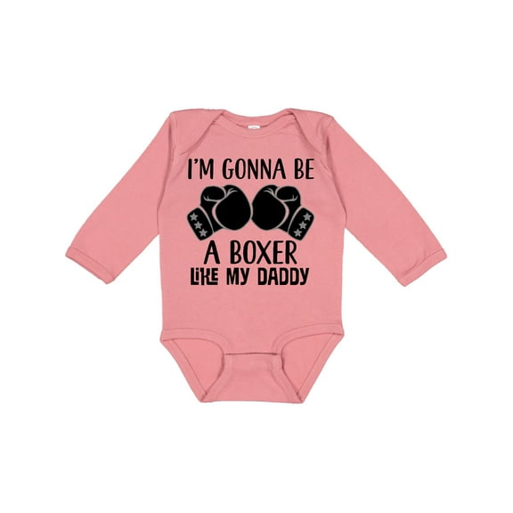 Inktastic Boxer Like Daddy Boxing Boys or Girls Long Sleeve Baby Bodysuit