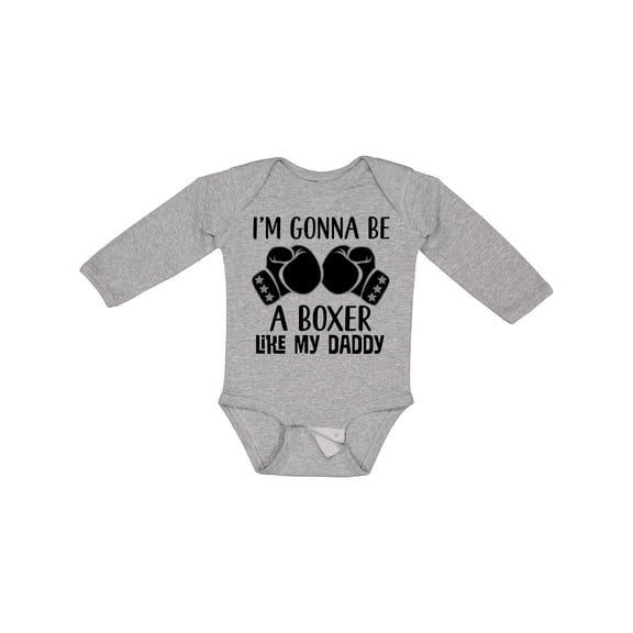 Inktastic Boxer Like Daddy Boxing Boys or Girls Long Sleeve Baby Bodysuit